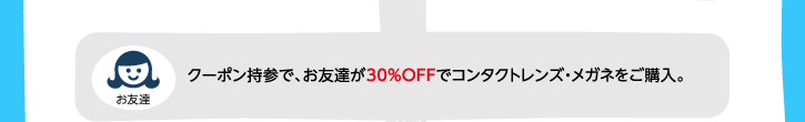 クーポン持参でお友達が30%OFFでご購入。