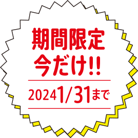 期間限定今だけ!!2024 1/31まで