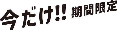 今だけ！！期間限定
