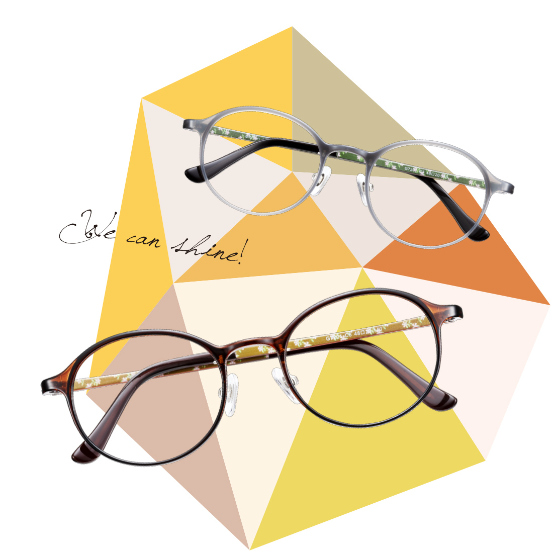 G7201 / COL.3 GRY G7201 / COL.6 BRN｜メガネフレーム「やわかる