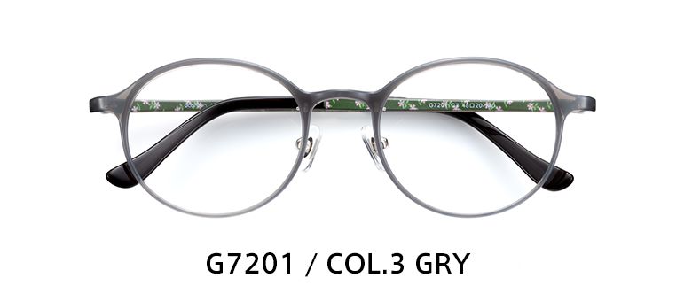 G7201 / COL.3 GRY G7201 / COL.6 BRN｜メガネフレーム「やわかる