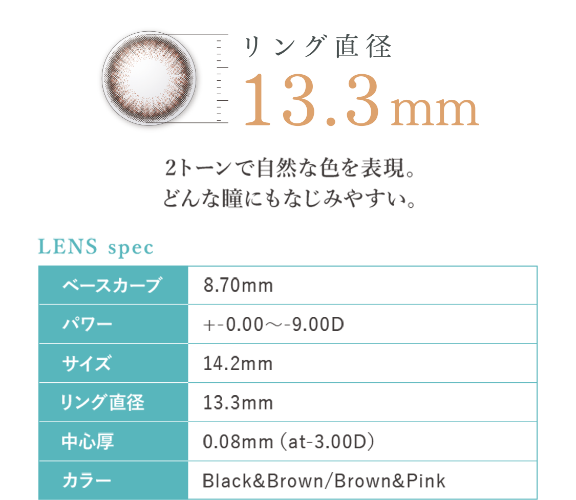 Rinda 1day コンタクトレンズのハートアップ